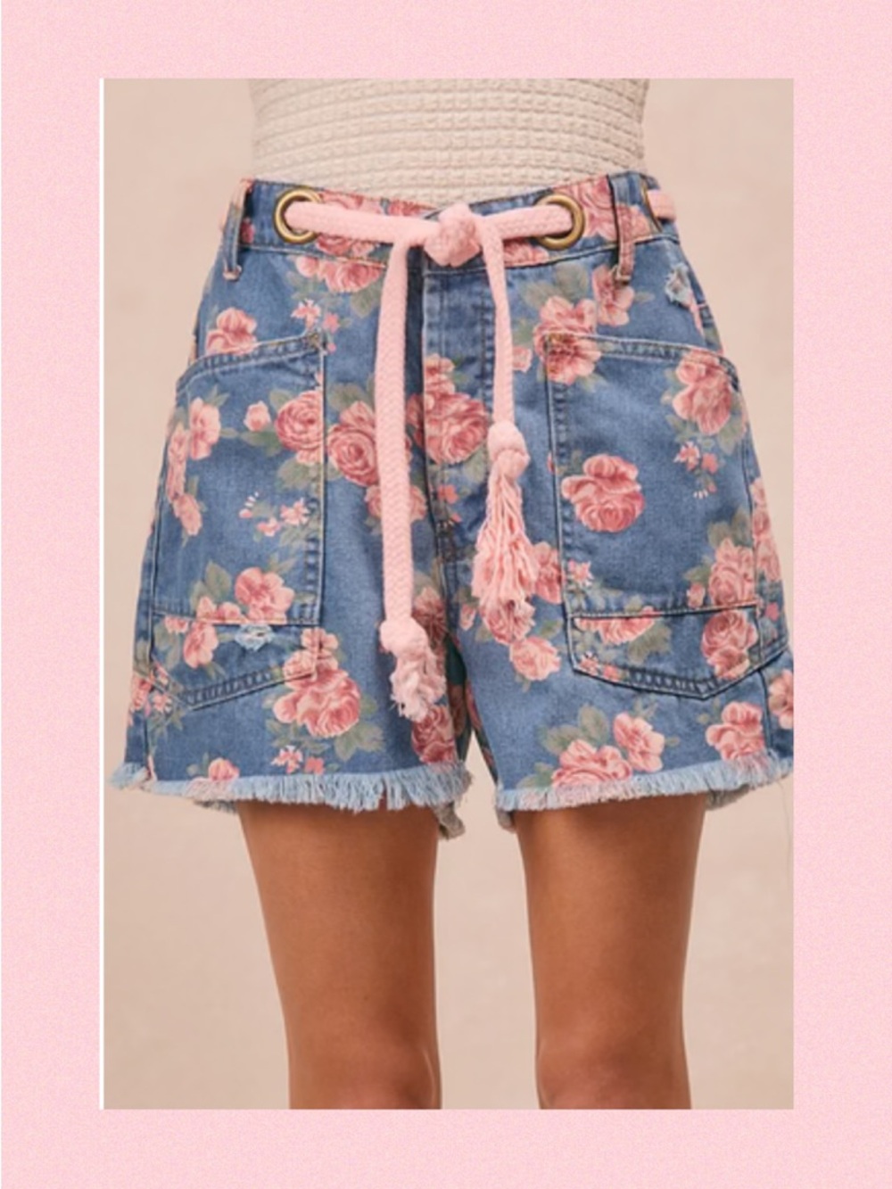 🌸Bibi-Floral Print Denim Shorts🌸